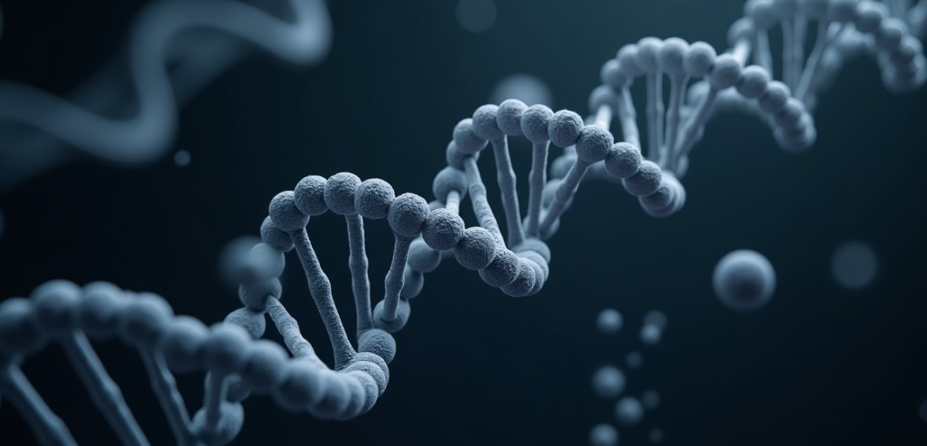 Wizualizacja molekularna przedstawiająca interakcję witaminy D3 z DNA bakterii E. coli w kontekście badań laboratoryjnych